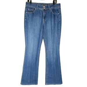 Y2K Nine West Arianna BK Flap Jeans‎ Missy Women's High Rise Med Wash Denim 10